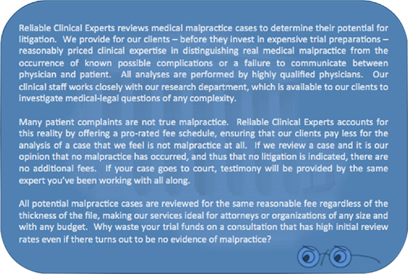 Clinical consulting groujp malpractice medical medical-legal investigation